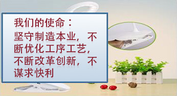我們的使命：堅(jiān)守制造本業(yè)，不斷優(yōu)化工序工藝，不斷改革創(chuàng)新，不謀求快利